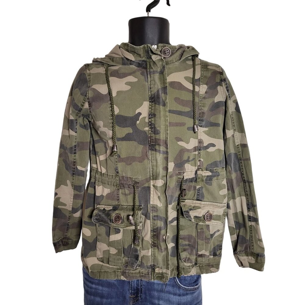 Camouflage Jacket 1 Sunset‎ Lane Women Sz S Hooded Military Winter Outerwear